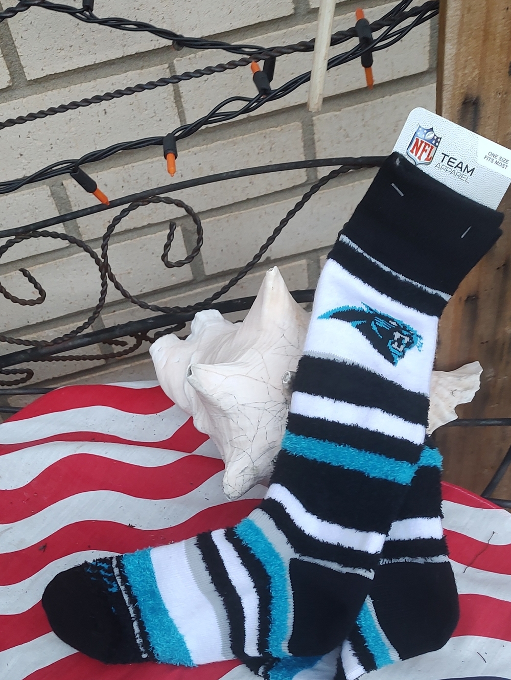 NFL Carolina Panthers Black, White & Blue Crew Socks